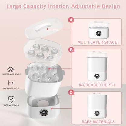 Fisca 5-in-1 sterilizer unit showing bottles and pump parts