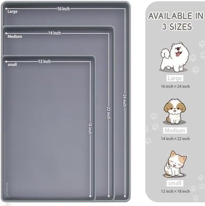MateeyLife Gray Dog Bowl Mat Surface Texture