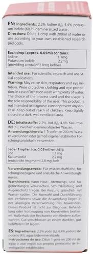 Heiltropfen iodine solution bottle beside its protective cardboard tube