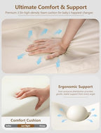The oatmeal colored waterproof baby changing mat showcasing its thick protective side barriers.