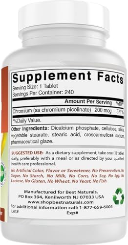 Premium non GMO gluten free chromium picolinate mineral supplement