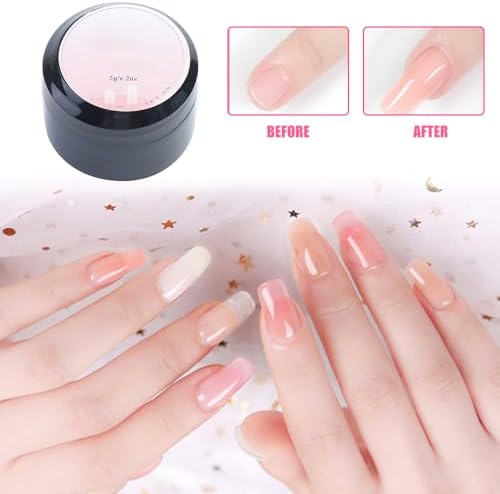 Step by step demonstration of sealing a cracked natural nail tip with resin gel