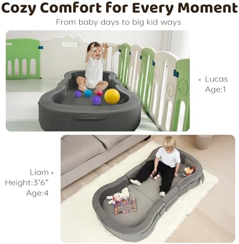 ENITYA foam travel bed expanding after unpacking for toddler camping
