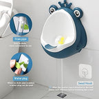 Wall mounted frog urinal installed in a bathroom