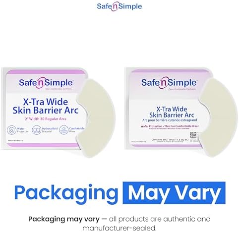 Safe n' Simple hydrocolloid ostomy barrier strips two inch pre-cut application display