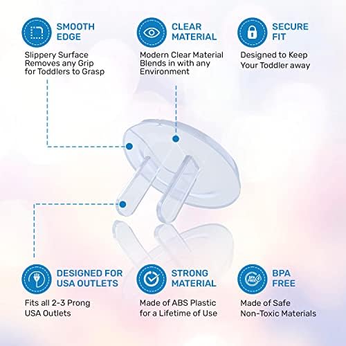 Detailed view of child proof electrical outlet protectors