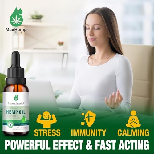 MaxHemp Organic Hemp Oil 30 milliliter amber bottle