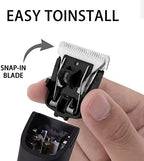 Close up of hygienic snap-in trimmer blade teeth