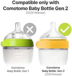 Close up of the dual anti colic vents on Comotomo baby bottle nipples