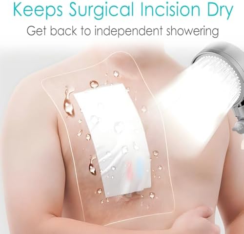 GoToHere post surgical water barrier transparent shield showing the non-adhesive center pad design.