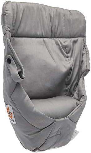 Ergobaby infant insert in grey showing the padded head support and interior cushion