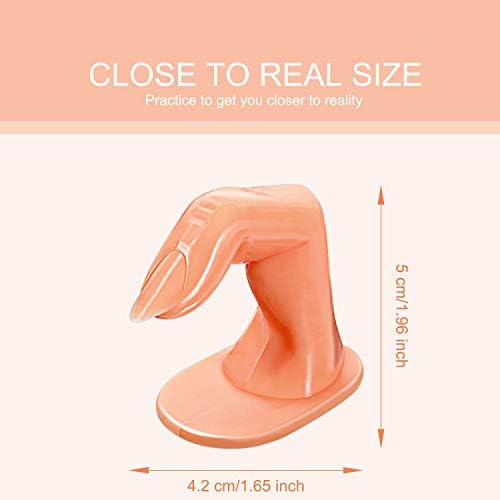 Close up of Blulu acrylic nail training finger with self adhesive base