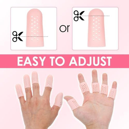 Side view of the reusable medical grade gel finger cots illustrating the soft and stretchable design.