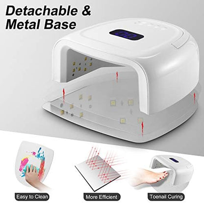 Bottom view of nail lamp with magnetic removable base
