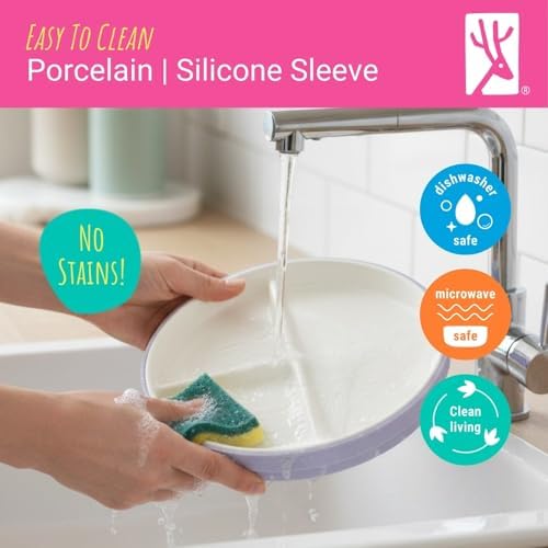 Microwave and dishwasher safe porcelain plate features