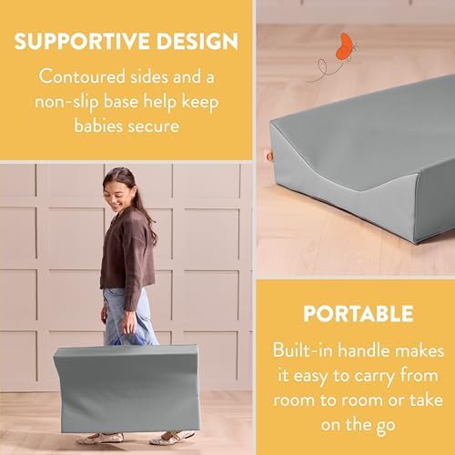 Back2School Express Ecr4kids Softzone Contoured Portable Baby Changing Pad side profile showing sloped foam