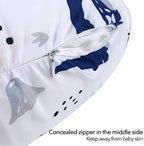 Side profile of Plushii dinosaur nursing pillow