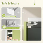 Internal view of Safelon cabinet lock installed on wood drawer