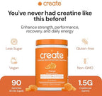 Create orange flavor creatine gummies supplement label details