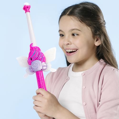 Side profile of the pink interactive fairy wand for kids