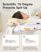 CrystCare baby feeding pillow showing adjustable waist strap