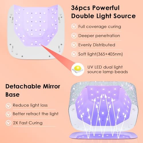 Interior view of Huitine nail lamp with mirror base