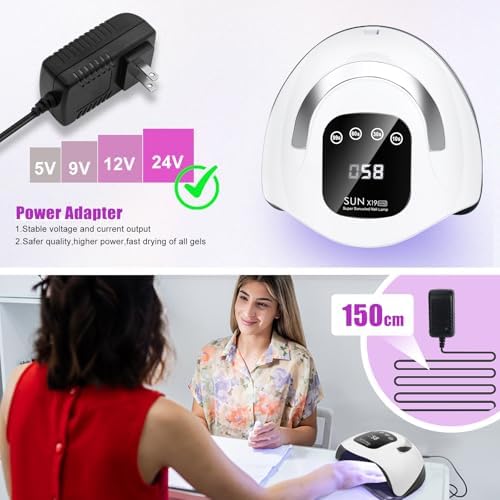 Side profile of black Wisdompark professional gel nail lamp