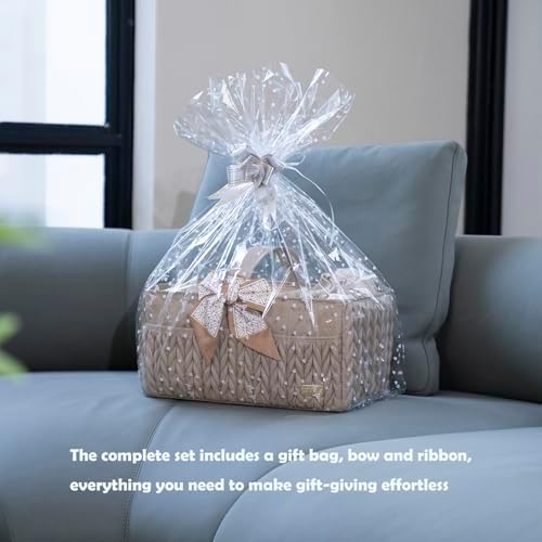 Lukjojo nursery storage basket with leather handles