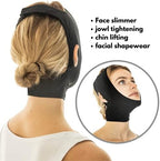 Post operative facial compression wrap with open ear holes for comfort