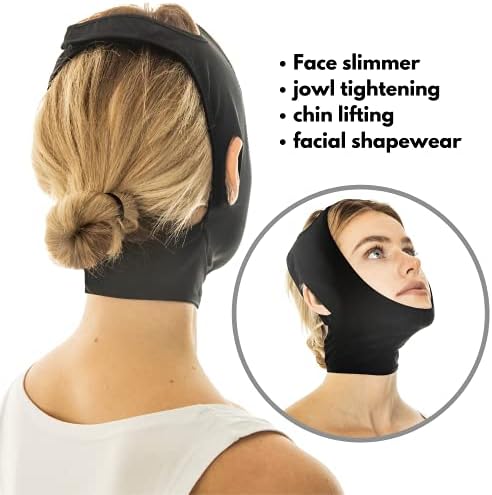 Post operative facial compression wrap with open ear holes for comfort