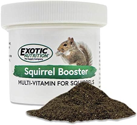 Exotic Nutrition pet squirrel multivitamin supplement two ounce bottle back label
