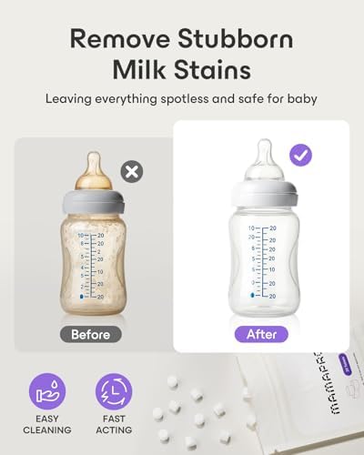 Hypoallergenic bottle washer detergent tablets removing stubborn milk film residue
