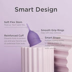 Flexible indented stem of Saalt Soft menstrual cup for comfortable removal