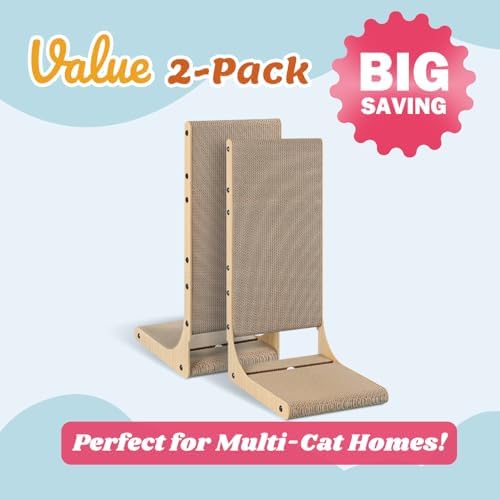 Zakkart cardboard cat scratcher post being flipped to the reversible side