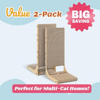 Zakkart cardboard cat scratcher post being flipped to the reversible side