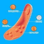 Side profile of memory foam insoles highlighting the arch support contour.