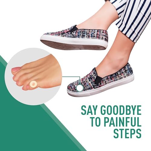 Comfwalk foot armor pads applied to toes for pressure redistribution.