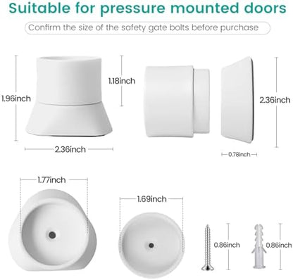 Babelio Mumeasy extension kit installed on a pressure mounted child safety gate in a doorway.
