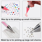 Nfrbtd rhinestone applicator set with tray and tweezers