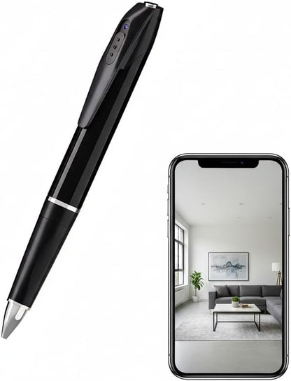 Unohoe pen camera front view showing writing tip and lens