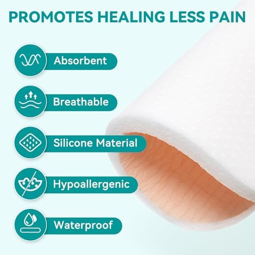Gentle silicone adhesive side illustration showing pain free removal wound contact layer