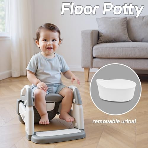 Side profile of Snugzy potty seat with ladder highlighting the five height adjustment levels