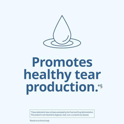 Clinical eye care supplement for internal hydration and tear support