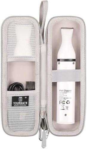 Tourmate pet trimmer carrying case showing the waterproof EVA hard shell exterior.