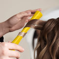 Generic hair care tools yellow perm rods set front view for heatless hair curling.