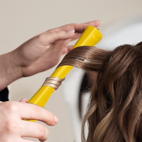 Generic hair care tools yellow perm rods set front view for heatless hair curling.