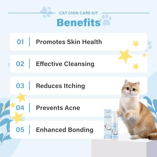 Before and after results illustration of cat chin acne treatment kit