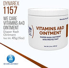 Dynarex skin protectant ointment jar showing vitamins A and D formula details