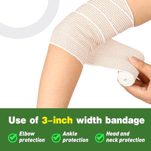 Azen 3 inch medical grade elastic bandage with hook and loop fasteners.