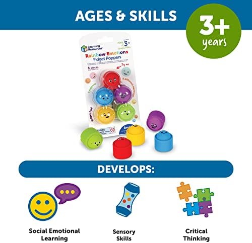 Learning Resources social-emotional learning toy set arranged in a classroom calm-down corner setup for kids